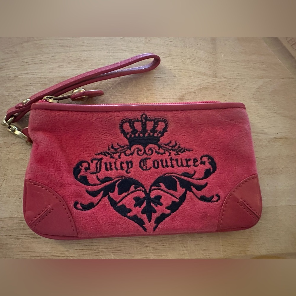 Juicy Couture Red and Black Wristlet Clutch
